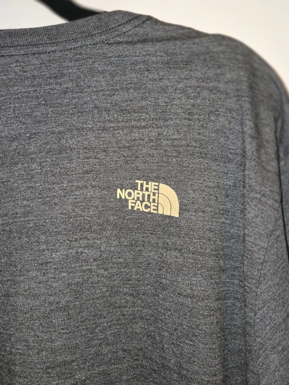 The North Face Men’s Charcoal Graphic Tee - Mountain Logo Black Heather. XL
